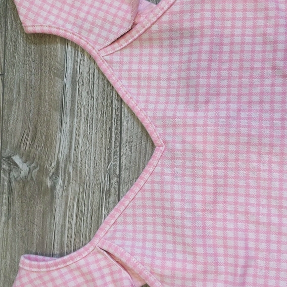 BOGO!! Caution to the Wind Girls Pink Gingham Flutter Sleeve Top - Picture 2 of 4